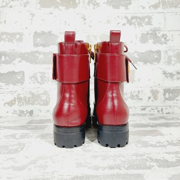 New MICHAEL KORS Tatum Lace Up Combat Boots in Merlot K134 - Picture 4 of 10